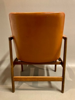 Scandinavian Leather Lounge Chair by IB Kofod Larsen, 1950s-XTS-1888877