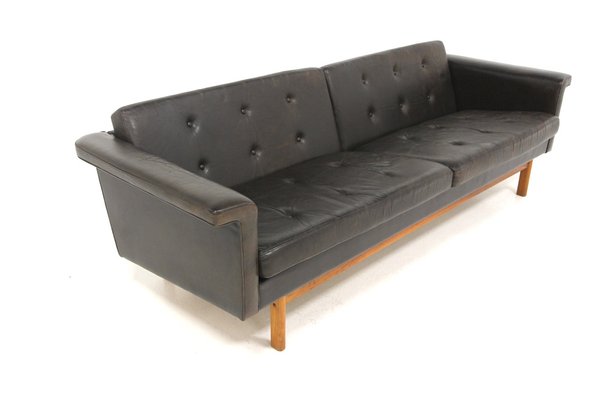 Scandinavian Leather Sofa by Karl Erik Ekselius for Joc, 1950-GEK-1750303