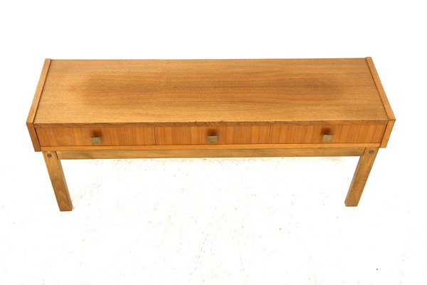 Scandinavian Low Walnut Console, Sweden, 1960s-GEK-1785476