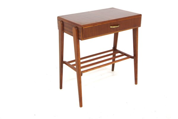 Scandinavian Mahogany Bedside Table, Sweden, 1960s-GEK-2043053