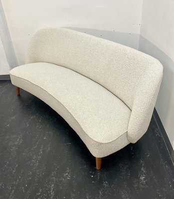 Scandinavian Mid-Century Modern Curved Sofa in Bouclé, 1940s-OHY-1819568