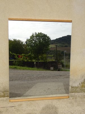 Scandinavian Mirror in Light Oak, 1970s-ABK-2026818