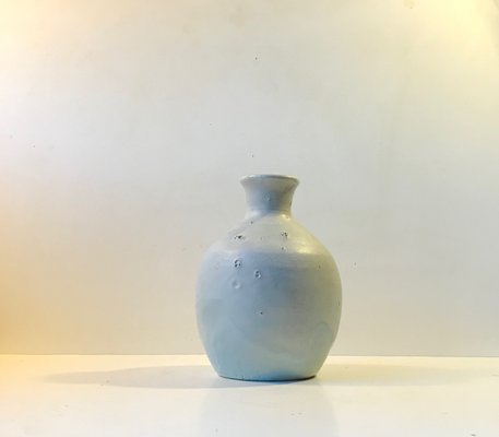 Scandinavian Modern Blue Stoneware Vase by Soren Vaelds-LCR-852130