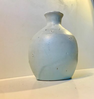 Scandinavian Modern Blue Stoneware Vase by Soren Vaelds-LCR-852130