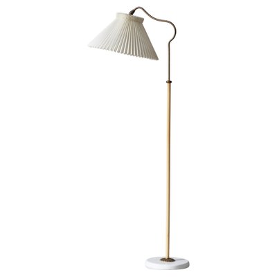 Scandinavian Modern Brass Floor Lamp attributed to Bent Karlby for Lyfa, Denmark, 1940s-WRF-1750742