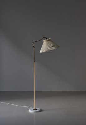 Scandinavian Modern Brass Floor Lamp attributed to Bent Karlby for Lyfa, Denmark, 1940s-WRF-1750742