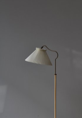 Scandinavian Modern Brass Floor Lamp attributed to Bent Karlby for Lyfa, Denmark, 1940s-WRF-1750742