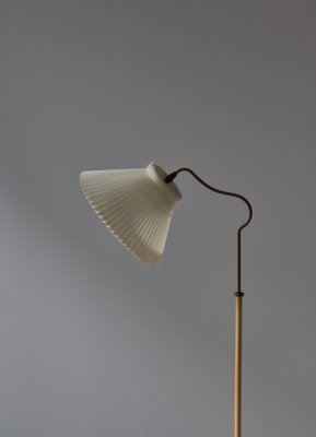 Scandinavian Modern Brass Floor Lamp attributed to Bent Karlby for Lyfa, Denmark, 1940s-WRF-1750742