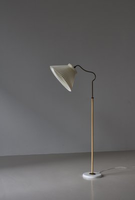 Scandinavian Modern Brass Floor Lamp attributed to Bent Karlby for Lyfa, Denmark, 1940s-WRF-1750742