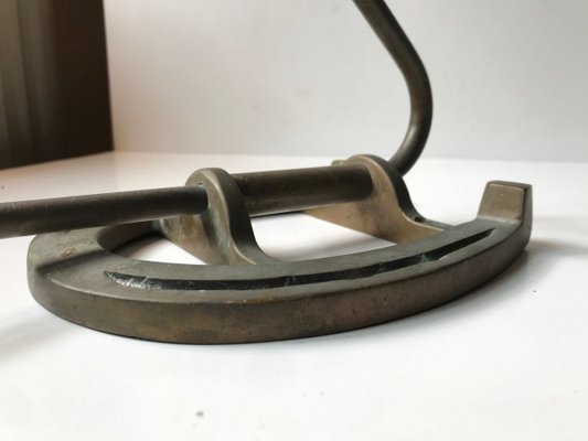 Scandinavian Modern Brass Swing Arm Sconce with Horseshoe, 1950s-LCR-731631