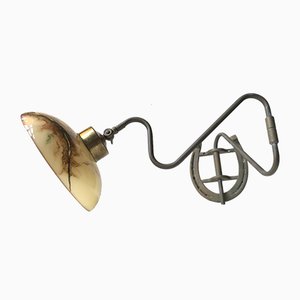 Scandinavian Modern Brass Swing Arm Sconce with Horseshoe, 1950s-LCR-731631