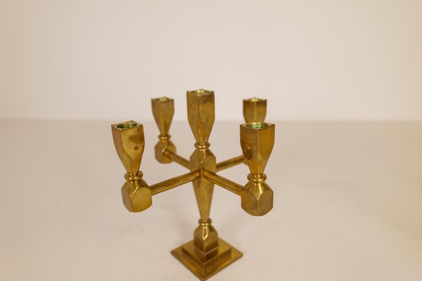 Scandinavian Modern Brass Table Candelabras from Gusum, Sweden, 1970s, Set of 3-UYK-1126763