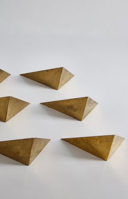 Scandinavian Modern Butterfly Shelves in Brass by Poul Cadovius, 1958, Set of 6-WRF-1048266