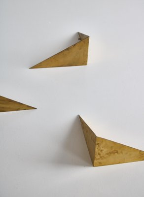 Scandinavian Modern Butterfly Shelves in Brass by Poul Cadovius, 1958, Set of 6-WRF-1048266