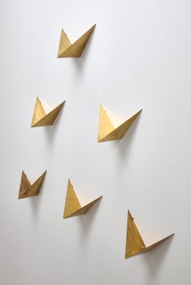 Scandinavian Modern Butterfly Shelves in Brass by Poul Cadovius, 1958, Set of 6-WRF-1048266