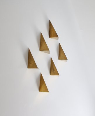 Scandinavian Modern Butterfly Shelves in Brass by Poul Cadovius, 1958, Set of 6-WRF-1048266