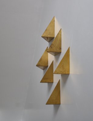 Scandinavian Modern Butterfly Shelves in Brass by Poul Cadovius, 1958, Set of 6-WRF-1048266