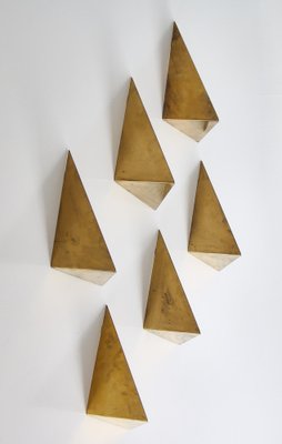 Scandinavian Modern Butterfly Shelves in Brass by Poul Cadovius, 1958, Set of 6-WRF-1048266