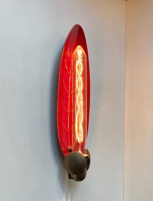 Scandinavian Modern Ceramic and Brass Wall Sconce, 1960s-LCR-1101035