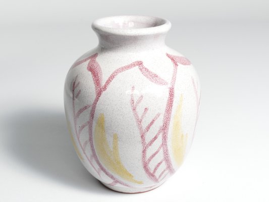 Scandinavian Modern Ceramic Vase with Red & Yellow Leaves from Alingsås Keramik, 1947-RUK-1758075