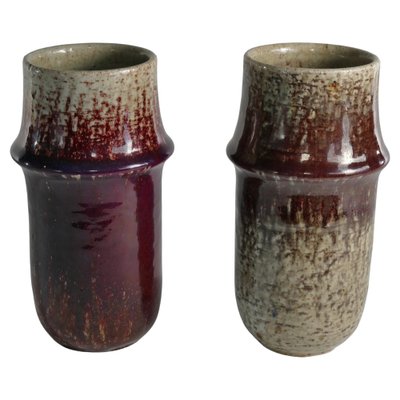 Scandinavian Modern Ceramic Vases by Sylvia Leuchovius for Rörstrand, 1976, Set of 2-RUK-1758042