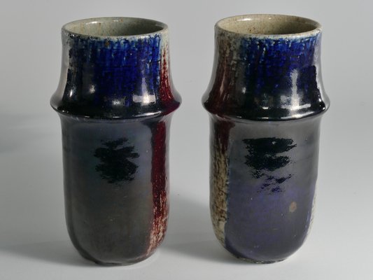 Scandinavian Modern Ceramic Vases by Sylvia Leuchovius for Rörstrand, 1976, Set of 2-RUK-1758042