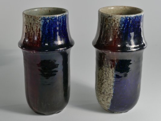 Scandinavian Modern Ceramic Vases by Sylvia Leuchovius for Rörstrand, 1976, Set of 2-RUK-1758042