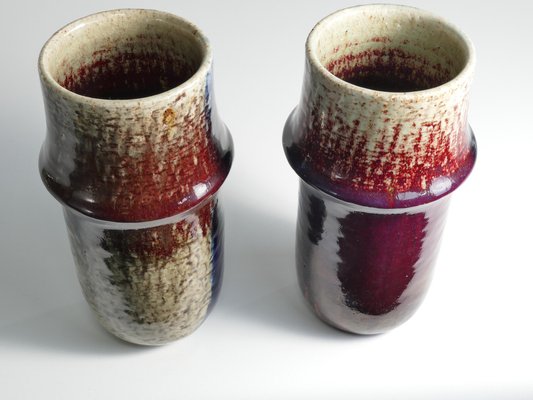 Scandinavian Modern Ceramic Vases by Sylvia Leuchovius for Rörstrand, 1976, Set of 2-RUK-1758042