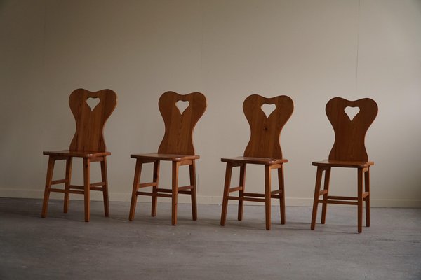 Scandinavian Modern Chairs in Pine, 1960s, Set of 4-MXF-1799993