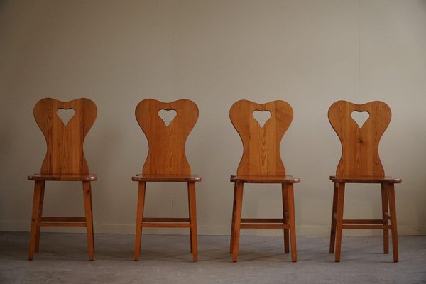 Scandinavian Modern Chairs in Pine, 1960s, Set of 4-MXF-1799993