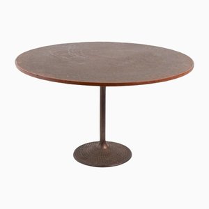 Scandinavian Modern Coffee Table with Inlaid Copper, 1960s-KMC-1349218