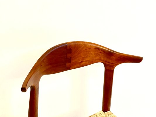 Scandinavian Modern Cowhorn Chair Attributed to Hans Wegner, 1960s-AX-822630