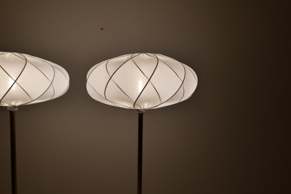 Scandinavian Modern Floor Lamps in Brass from Enco, Sweden, 1970s, Set of 2-UYK-1108500