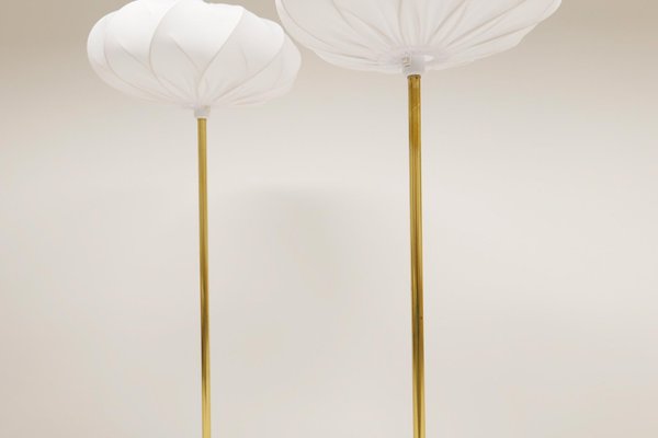 Scandinavian Modern Floor Lamps in Brass from Enco, Sweden, 1970s, Set of 2-UYK-1108500