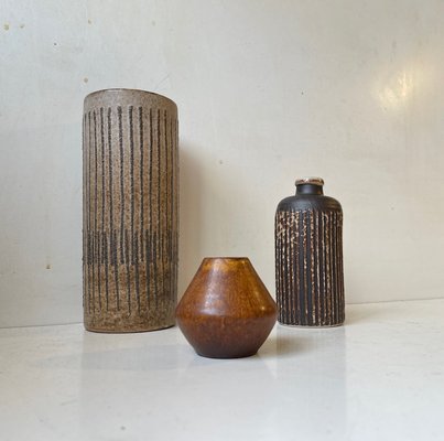 Scandinavian Modern Glazed Ceramic Vases, 1970s, Set of 3-LCR-1438711