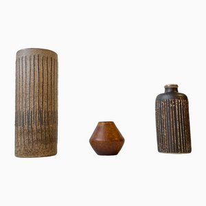 Scandinavian Modern Glazed Ceramic Vases, 1970s, Set of 3-LCR-1438711