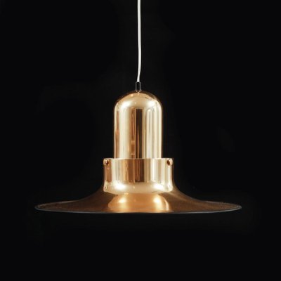 Scandinavian Modern Golden Pendant Lamp by Po Ström for Ikea, 1970s-RUK-2041630