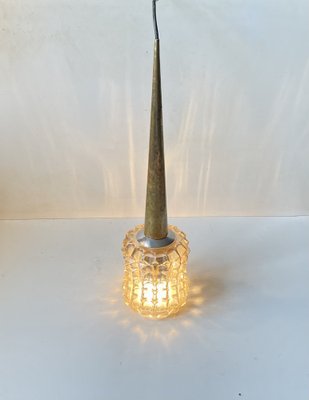 Scandinavian Modern Hanging Lamp in Crystal Glass and Brass, 1960s-LCR-1742811