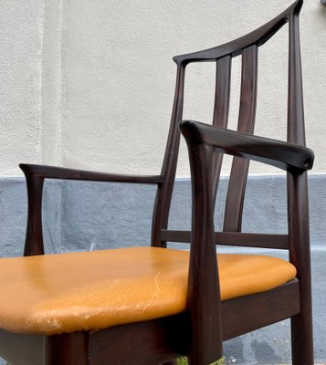 Scandinavian Modern Mahogany and Leather Armchair from DOF, 1970s-LCR-1286695