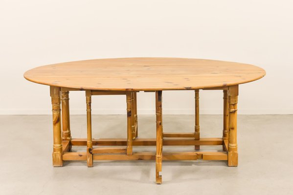 Scandinavian Modern Pine Gateleg Dining Table, 1970s-KMC-699478