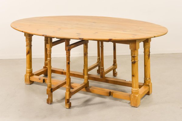 Scandinavian Modern Pine Gateleg Dining Table, 1970s-KMC-699478