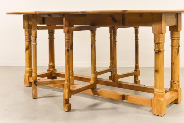 Scandinavian Modern Pine Gateleg Dining Table, 1970s-KMC-699478