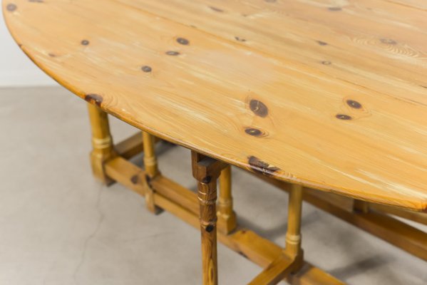 Scandinavian Modern Pine Gateleg Dining Table, 1970s-KMC-699478