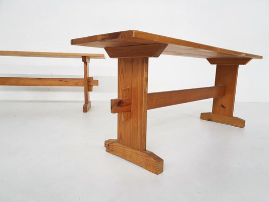 Scandinavian Modern Pinewood Benches, 1960s-ZO-808180