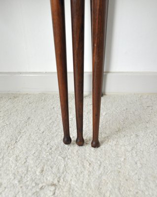 Scandinavian Modern Rosewood Nesting Tables with Drumstick Legs, Set of 3-HPQ-1189153