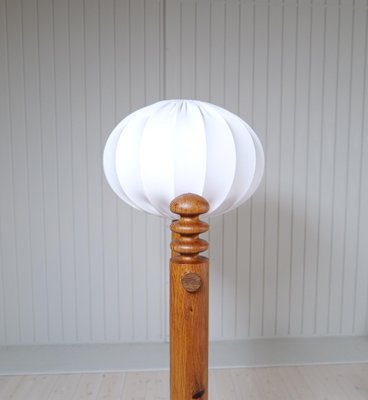 Scandinavian Modern Sculptural Floor Lamp in Pine from Luxus, 1970s-UYK-1793993