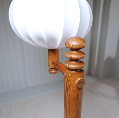 Scandinavian Modern Sculptural Floor Lamp in Pine from Luxus, 1970s-UYK-1793993