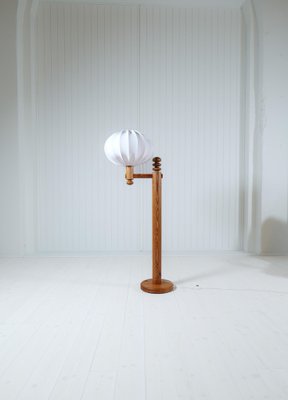 Scandinavian Modern Sculptural Floor Lamp in Pine from Luxus, 1970s-UYK-1793993