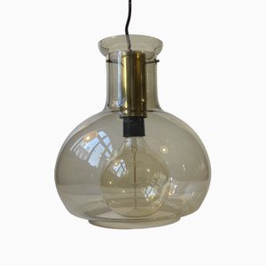 Scandinavian Modern Soap Bubble Ceiling Lamp in Smoke Glass by Jonas Hidle for Høvik Verk, 1960s-LCR-2031575