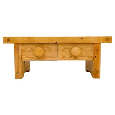 Scandinavian Modern Solid Pine Bench from Fröseke, Sweden, 1970s-UYK-890155